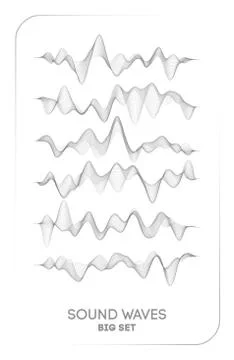 Sound wave vector . Vector music voice vibration, song waveform digital spectrum Stock Illustration