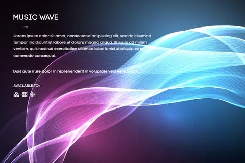 Sound wave vector . Vector music voice vibration, song waveform digital spectrum Illustrazione stock