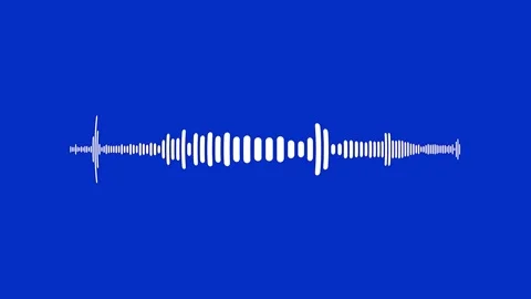Sound wave visualization with blue background and white lines Stock Footage 325037969