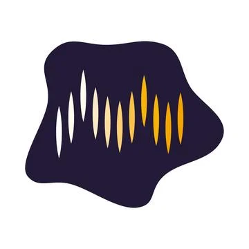 Sound wave visualization on organic dark shape Stock Illustration