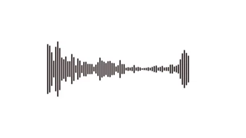 Sound wave visualization pulsating rhythmically against white backdrop 스톡 동영상 346490678