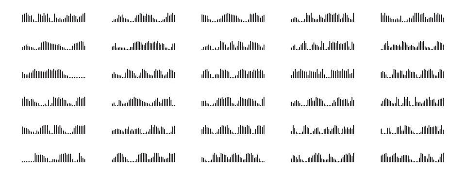 Sound wave visualization. Vector elements for music player, podcasts, mobil.. Stock Illustration