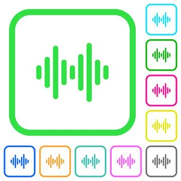Sound wave vivid colored flat icons イラスト素材