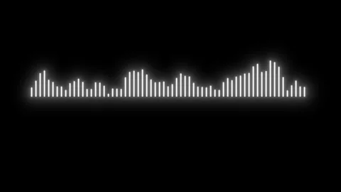 Sound Wave White Audio Spectrum Visualizer Equalizer Black Background 4k Loop Stock Footage 340266101