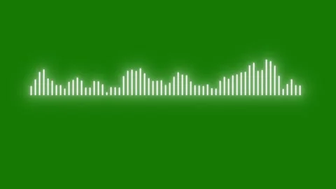 Sound Wave White Audio Spectrum Visualizer Equalizer Green Background 4k Loop Stock Footage 340266107