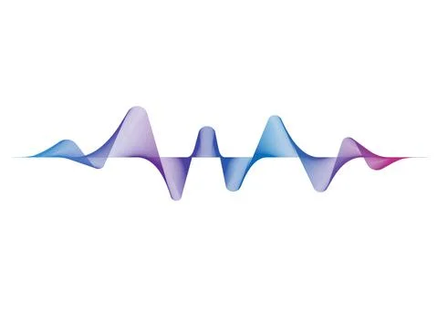 Sound wave on the white background. Illustrazione stock