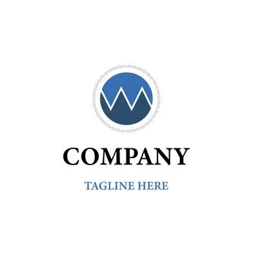 Sound waveform with initial W logo design Stock Illustration