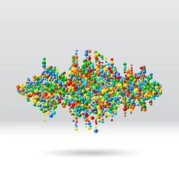 Sound waveform made of scattered balls Stock Illustration