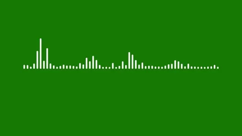 Sound Waveform Spectrum Line Audio Wave Digital Equalizer Green 4k Loop Alpha Stock Footage 340266079