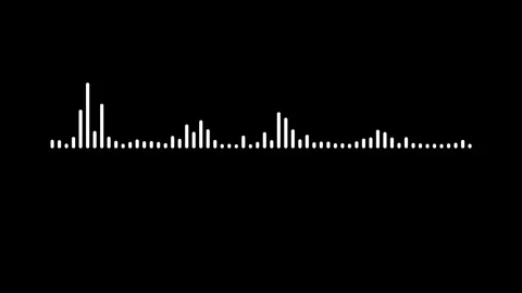 Sound Waveform Spectrum Line Audio Wave Digital Equalizer Black 4k Loop Alpha Stock Footage 340266102