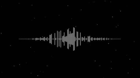 Sound Waveform Visualization on Black Background Stock Footage 340940871