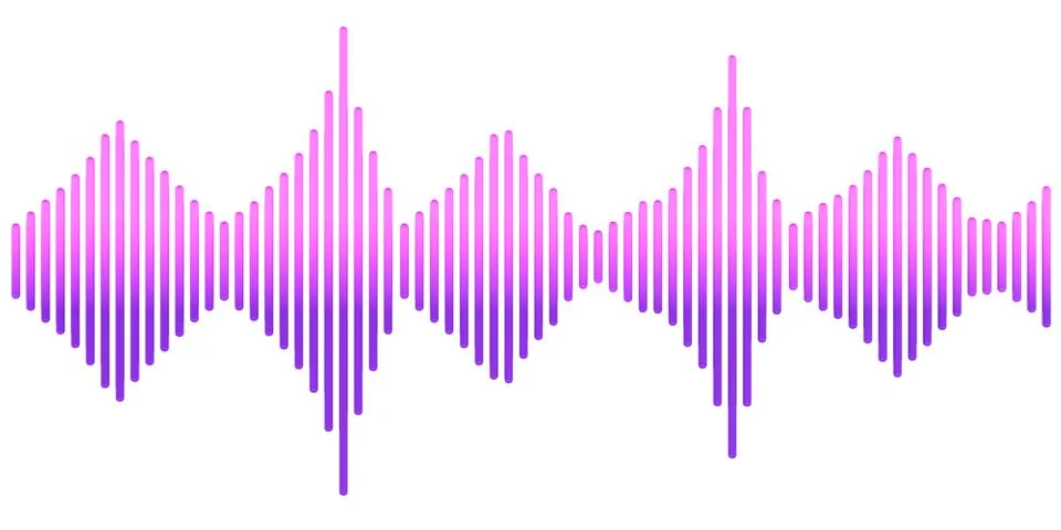 Sound waveforms, frequency waves, acoustics and sound vibrations, voice mes.. Stock Illustration