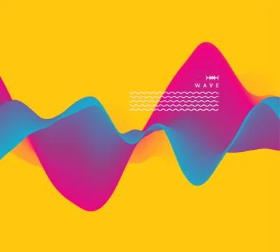 Sound waves. 3D wavy background with dynamic effect. Stock Illustration