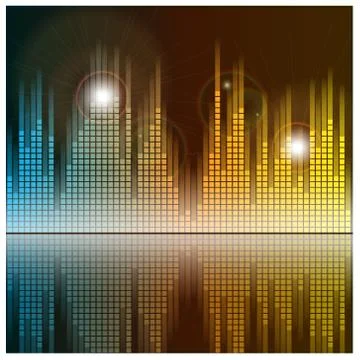 Sound waves and music background. Audio equalizer technology. Vector Stock Illustration
