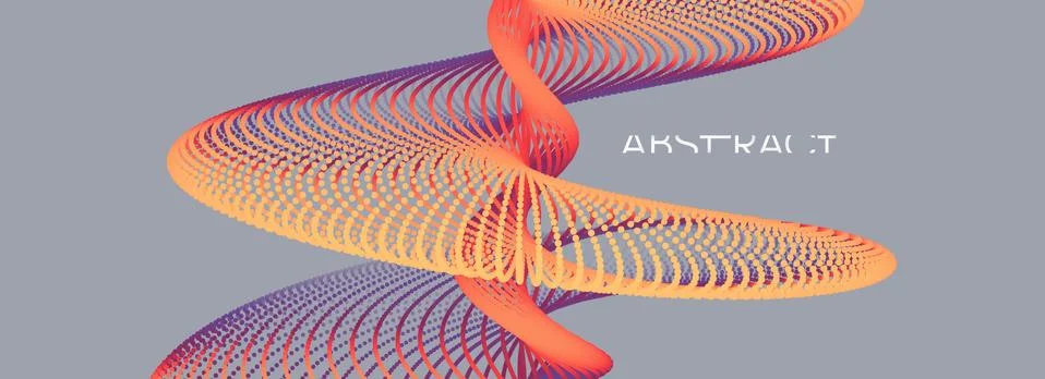 Sound waves. Big data visualization. Array with dynamic particles. Abstract g Illustrazione stock