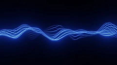 Sound waves blue background. 3d render Stock Illustration