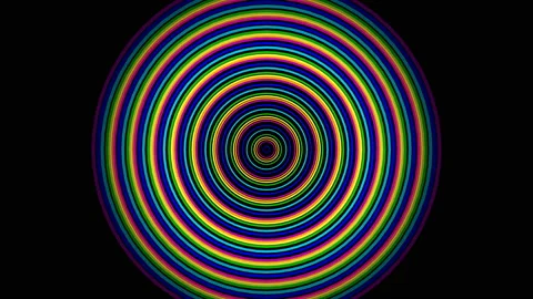 Sound Waves Circles VJ Loop. Multicolor Circles on black background 스톡 동영상 96433806