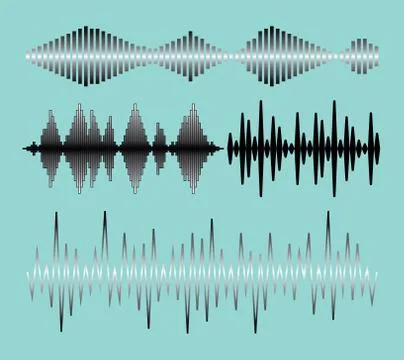 Sound waves collection Stock Illustration