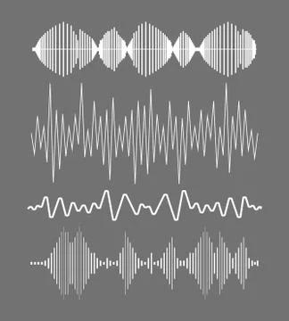 Sound waves collection Stock Illustration