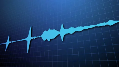 Sound waves on a computer screen close up Stock Footage 154416558