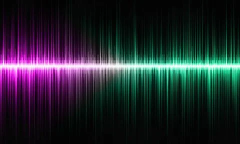 Sound waves emitting bright light colorful rhythmic digital sound wave on ... Stock Photos