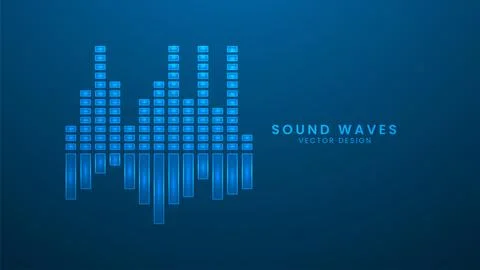 Sound waves of the equalizer. Music sound equalizer interface. Vector illus.. Stock Illustration