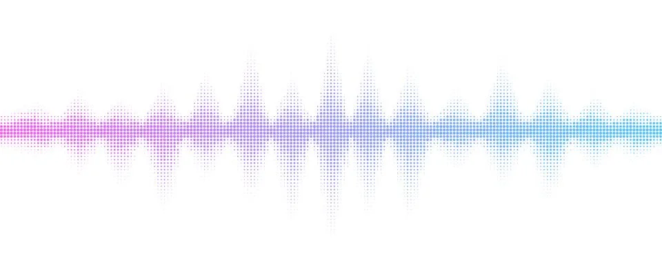 Sound waves with halftone effect. Abstract background with music equalizer fo 库存插图