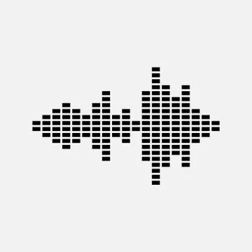 Sound waves icon. Equalizer symbol. Flat design. Stock - Vector illustration. Illustrazione stock