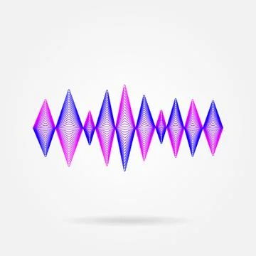 Sound waves icon. Equalizer symbol. Flat design. Stock - Vector illustration. Illustrazione stock