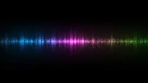 Sound waves of light on a dark background. Background for the radio, club, pa Stock Illustration