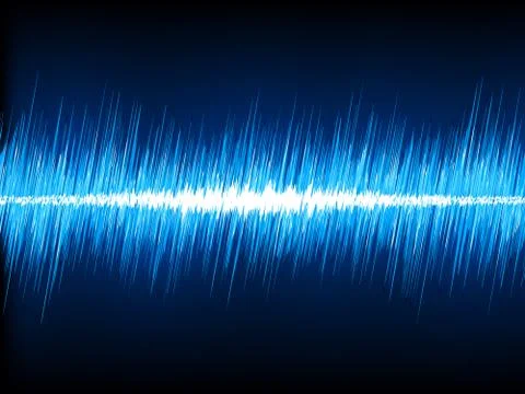 Sound waves oscillating on black background. EPS 8 Illustrazione stock