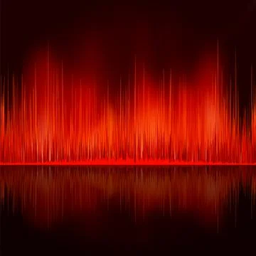 Sound waves oscillating on black background. EPS 8 Illustrazione stock