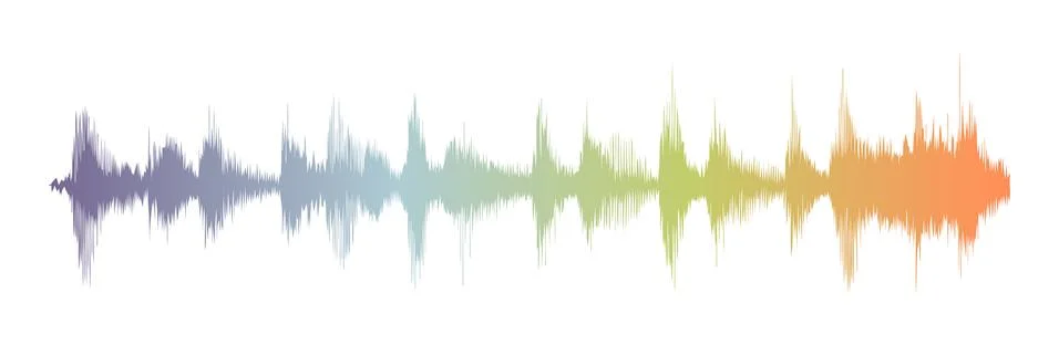 Sound waves oscillating gradient light, Abstract technology background Illustrazione stock