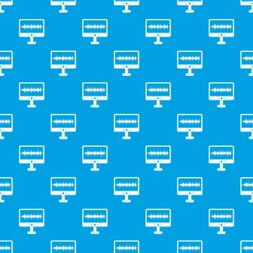 Sound waves pattern seamless blue Stockillustratie