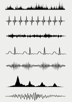 Sound waves set Illustrazione stock