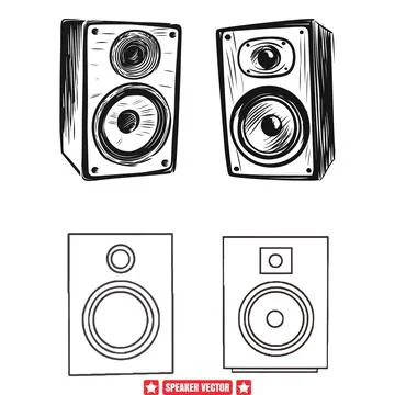 Sound Waves Unleashed  Speaker Vector Pack Stock Illustration