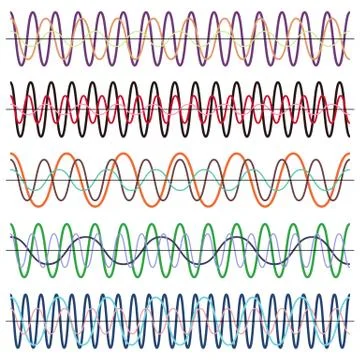 Sound waves vector set. Audio equalizer Stock Illustration