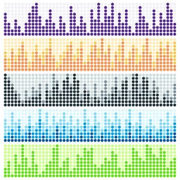 Sound waves vector set. Audio equalizer Stock Illustration