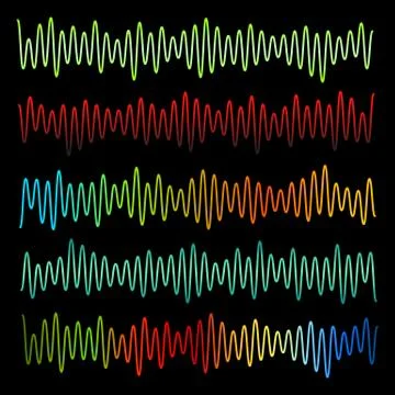 Sound waves vector set. Audio equalizer Stock Illustration