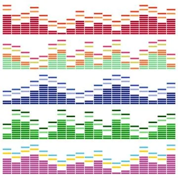 Sound waves vector set. Audio equalizer. Sound &amp; audio waves Stock Illustration