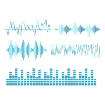 Sound waves vector. Sound waves sign and symbol in flat style Stock Illustration