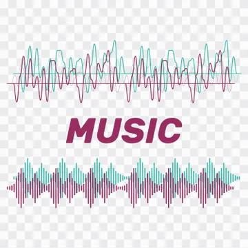 Sound waves vector. Sound waves sign and symbol in flat style Stock Illustration