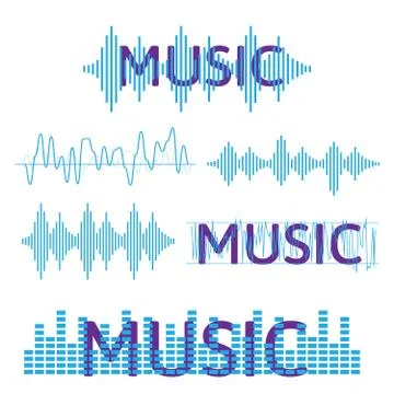 Sound waves vector. Sound waves sign and symbol in flat style 스톡 일러스트