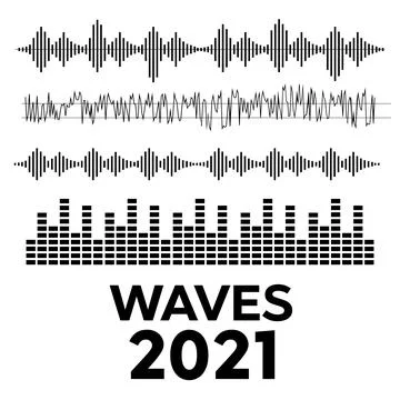 Sound waves vector. Sound waves sign and symbol in flat style Stock Illustration