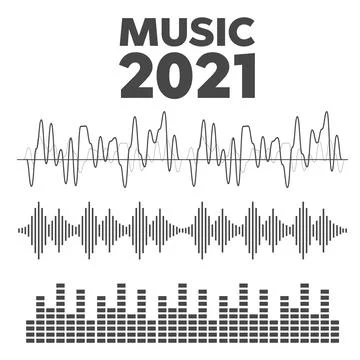 Sound waves vector. Sound waves sign and symbol in flat style Illustrazione stock