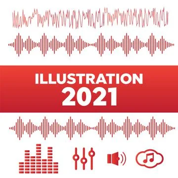 Sound waves vector. Sound waves sign and symbol in flat style Stock Illustration