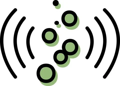 Sound waves vibration or dissolution process 스톡 일러스트