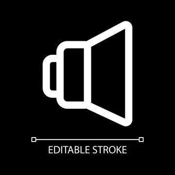 Sound white linear ui icon for dark theme Stock Illustration