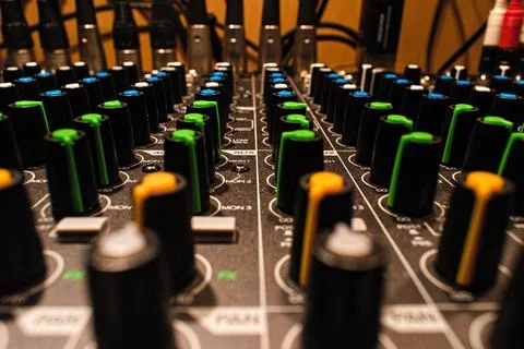 Soundboard Adjusting Knobs Straight Shot Stock Photos