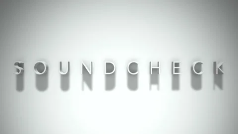 Soundcheck 3D title animation with shadows on a white background Stock Footage 296860379